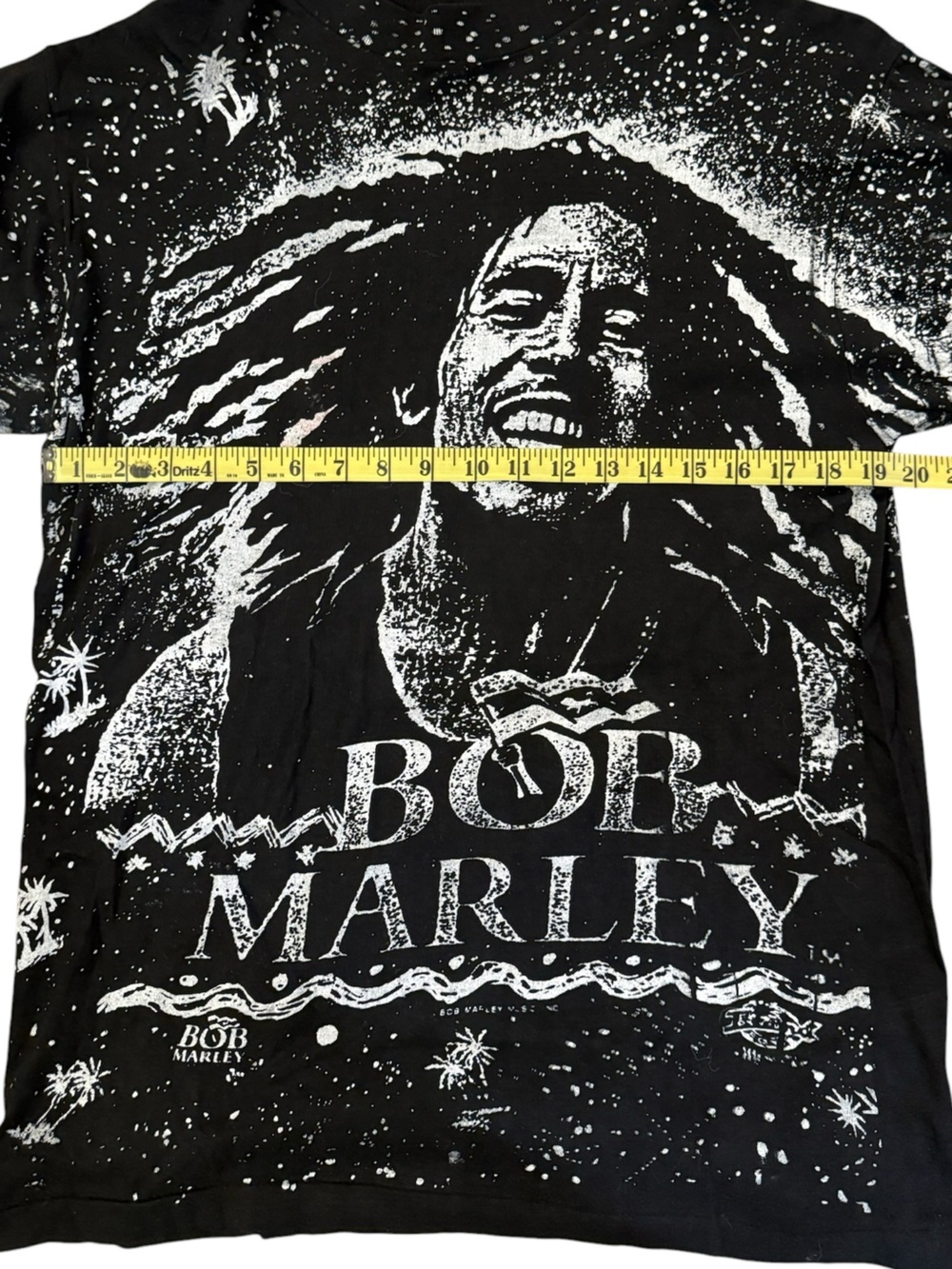 Vintage Bob Marley Single Stitch AOP Graphic Tee Black White 100% Cotton Large - Picture 12 of 14